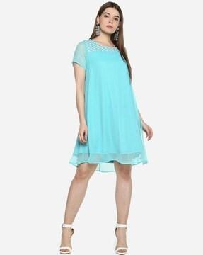 round-neck a-line dress