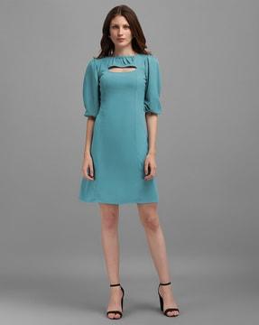 round-neck a-line dress