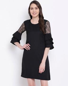 round-neck a-line dress