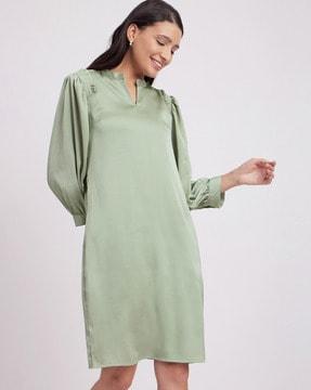 round-neck a-line dress