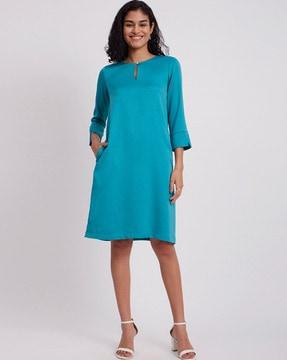 round-neck a-line dress