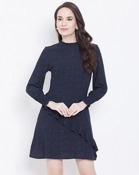 round-neck a-line dress