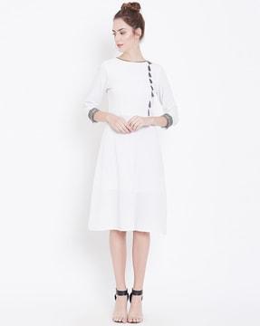 round-neck a-line dress