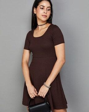 round-neck a-line dress