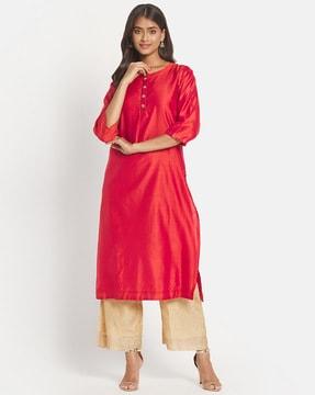 round-neck a-line kurta