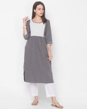 round-neck a-line kurta