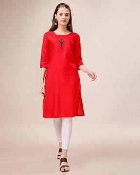 round-neck a-line kurta