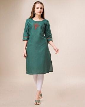 round-neck a-line kurta