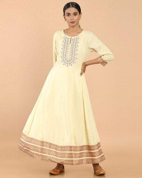 round neck anarkali kurta