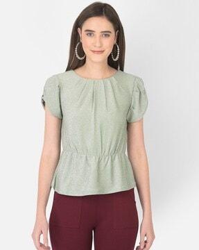 round-neck blouse top