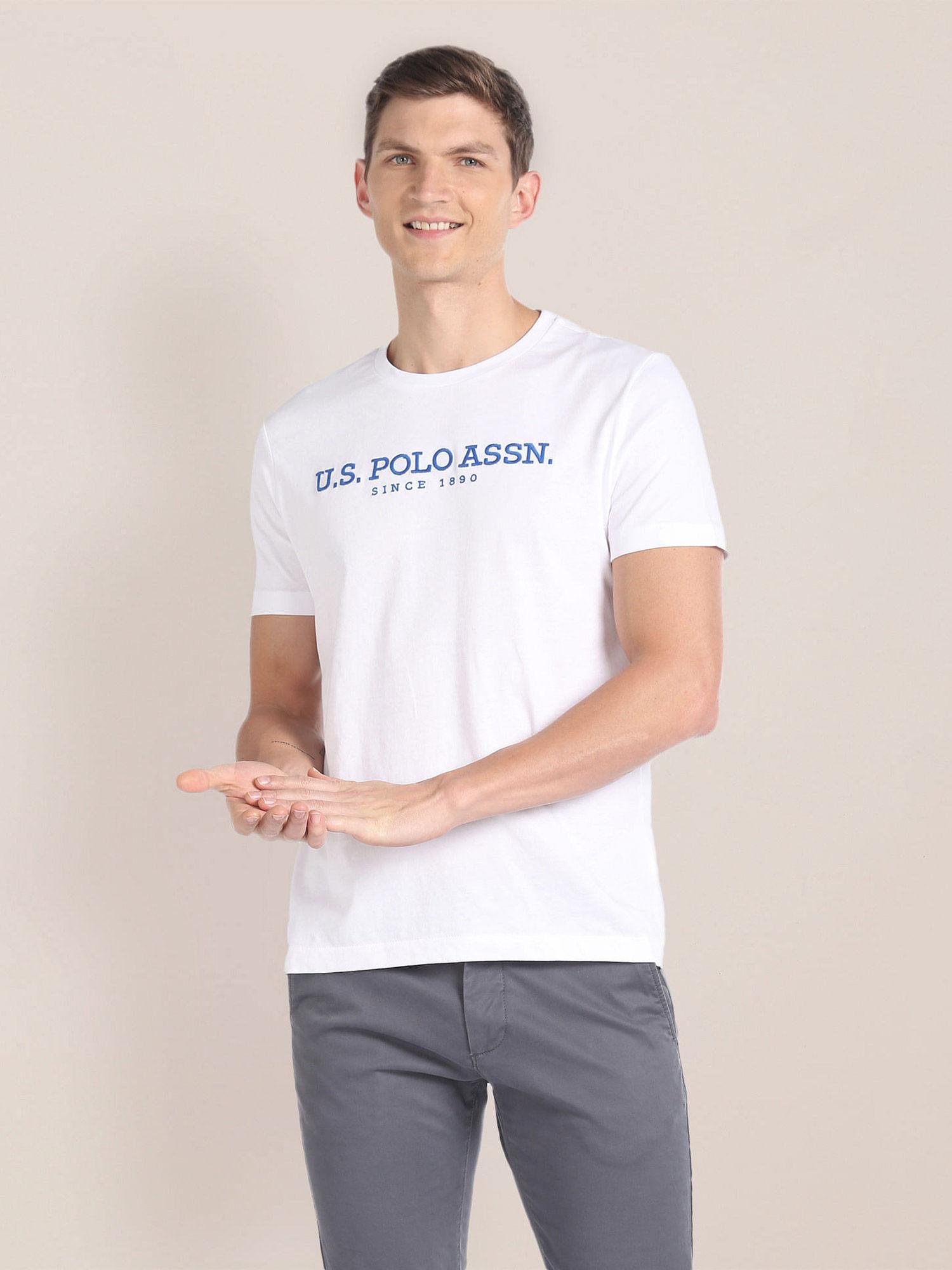 round neck brand embroidered t-shirt