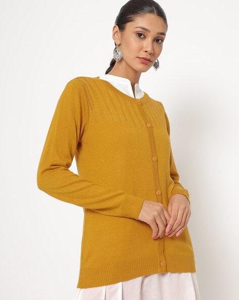 round-neck cardigan with full sleeves