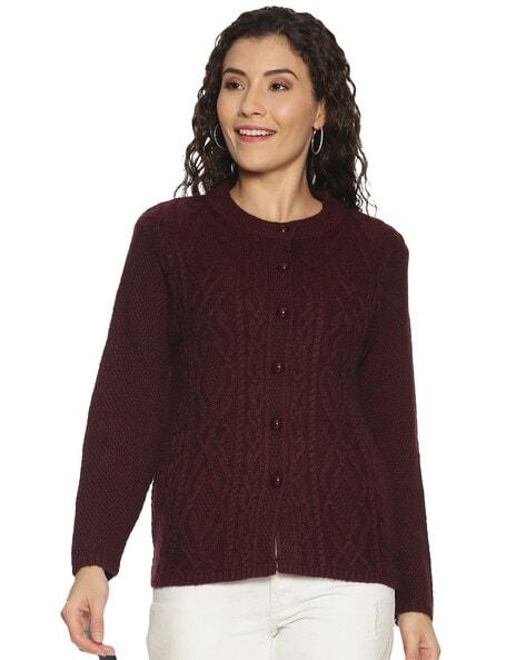 round-neck cardigan with insert pockets