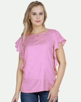 round-neck casual top