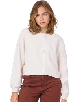 round-neck cotton sweatshirt