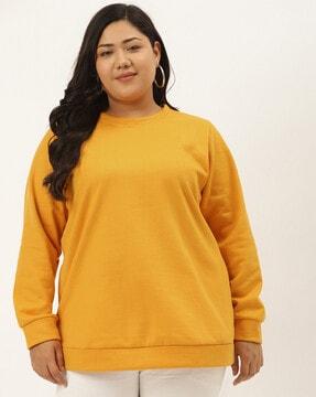 round-neck cotton sweatshirt