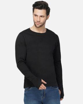 round-neck cotton t-shirt