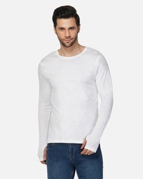 round-neck cotton t-shirt