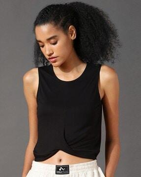 round-neck crop tank top