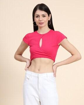 round-neck crop top