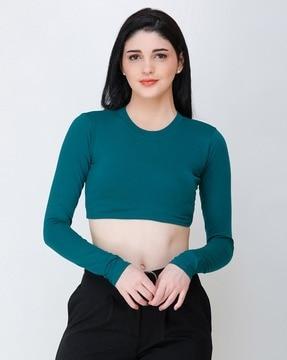 round-neck crop top