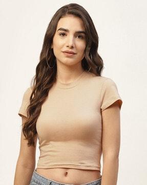 round-neck crop top