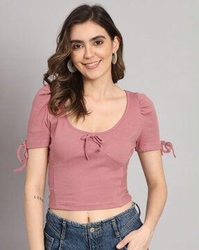 round-neck crop top