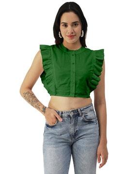 round-neck crop top