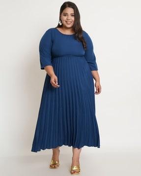 round-neck dress with empire sleeves