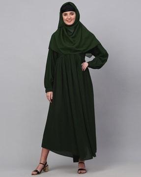 round-neck empire burqa with head scarf