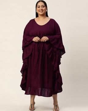 round-neck empire dress