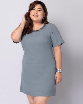 round-neck empire dress