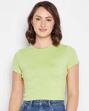 round-neck fitted top