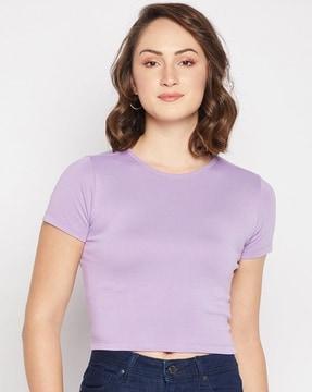 round-neck fitted top