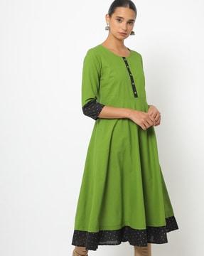 round-neck flared kurta