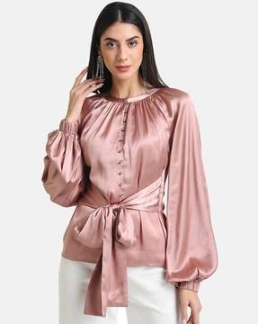 round-neck full-sleeves top