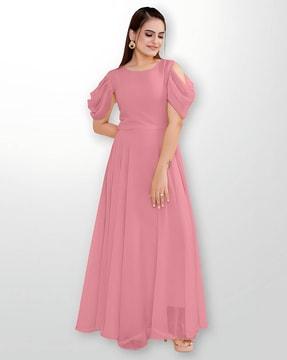 round-neck gown dress