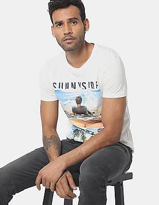 round neck graphic print t-shirt