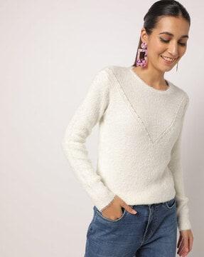 round-neck knitted cardigan