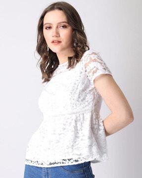 round-neck lace top