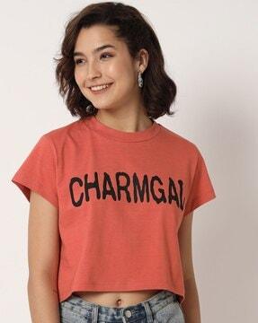 round-neck logo print t-shirt