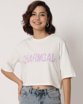 round-neck logo print t-shirt