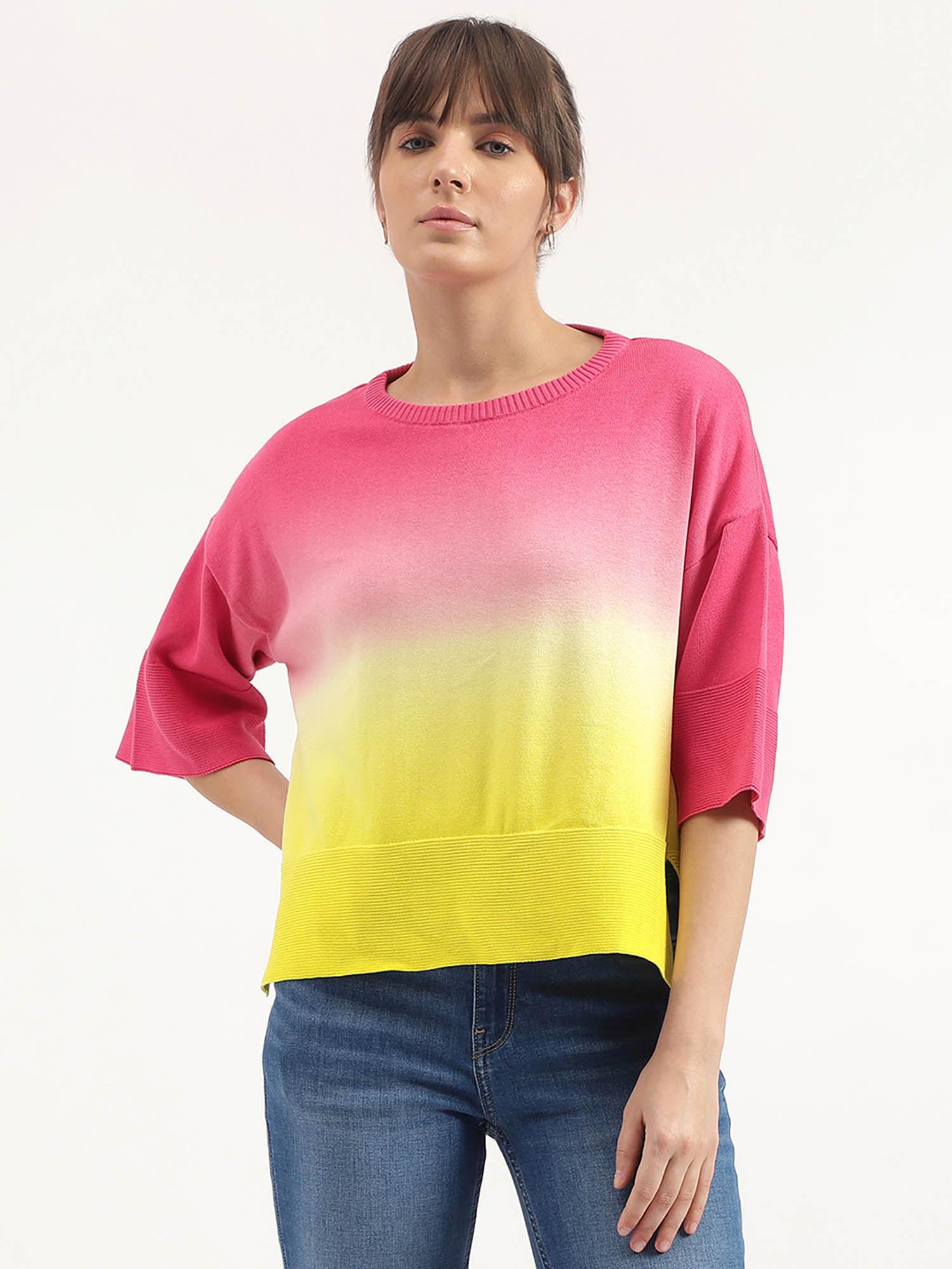 round neck ombre t-shirt