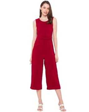 round-neck panelled jumpsuit