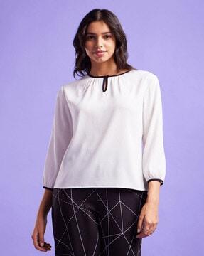 round-neck polyester top