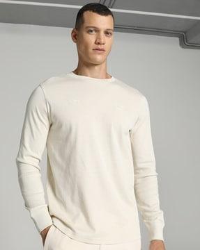 round-neck pullover sweatshirt