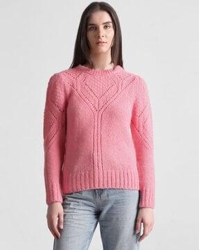 round-neck pullover with full sleeves