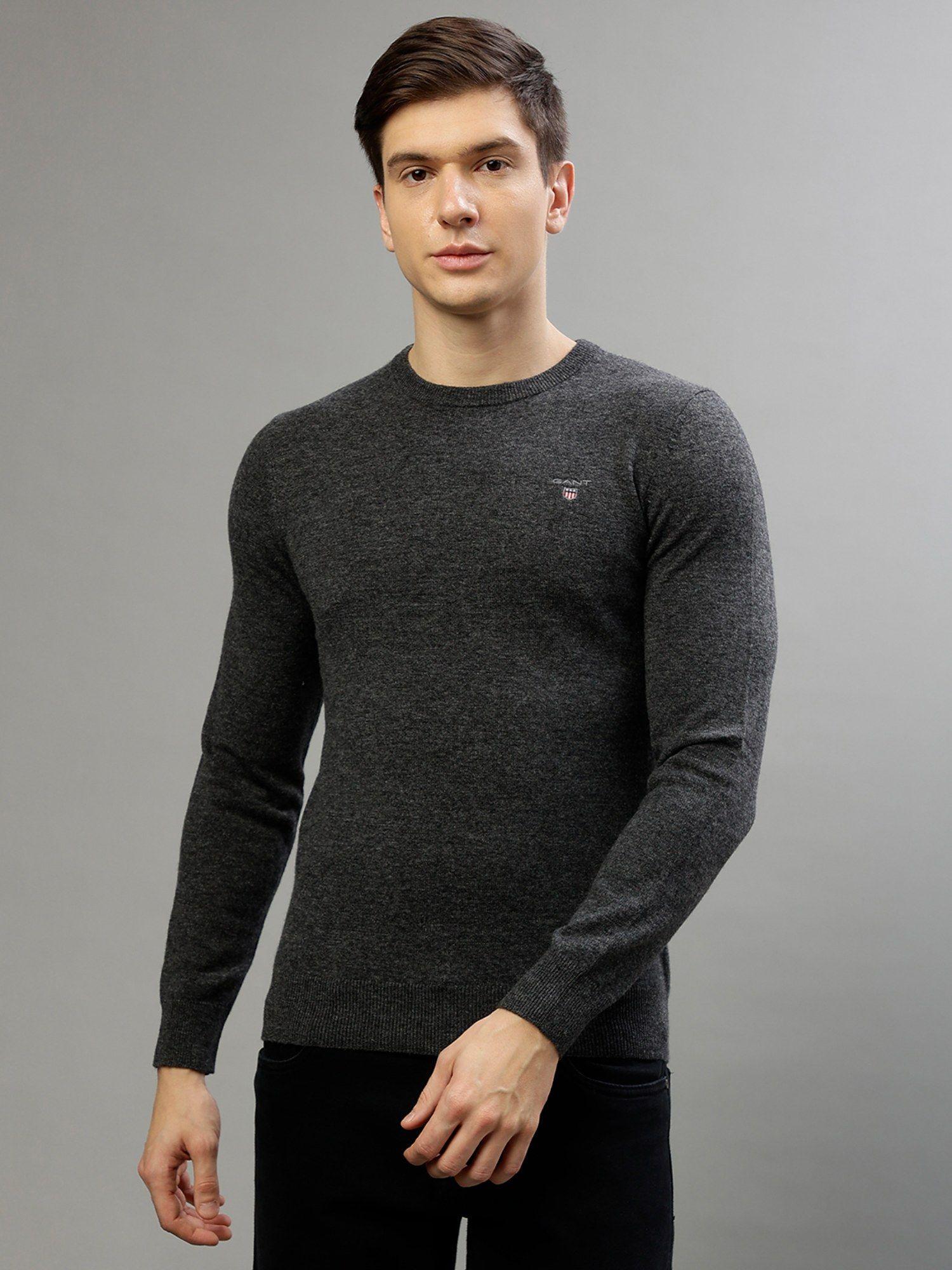 round neck pure cotton pullover sweater