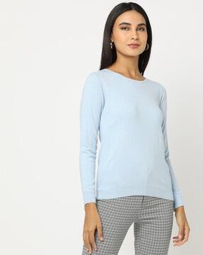 round-neck regular fit pullover