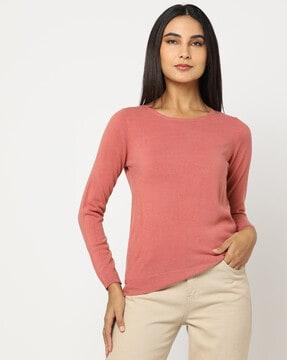 round-neck regular fit pullover